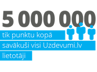 Uzdevumi.lv lietotāji kopā savākuši jau 5 miljonus punktu!
